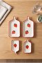 Breakfast Presentation Plate Strawberry Patterned Four-Piece Ceramic Sauce Bowl Snack Bowl Set with Red Edges - 4