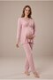 Women's Powder Lace Buttoned Maternity Pajama Set for Easy Breastfeeding - 4