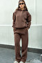 Women's Brown Tracksuit Set (Sweatshirt & Sweatpants) (80% Cotton) - 3