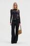 Women's Premium Quality Red Jakron Detailed Palazzo Fit Design Jeans - 2