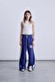 Children's Cotton Blue Stripe Detailed Wide-Leg School Sweatpants - 5