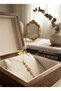 Brass Chain Pink Gold Color Zircon Stone Y Necklace - 4