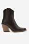 Wemma Women's Genuine Leather Zippered Western / Cowboy Boots Brown - 2