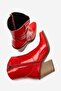 Wemma Women's Genuine Leather Zippered Western Boots Red - 5