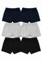 Boy's Boxer 6-Piece Pack - Cotton Flexible Waistband Comfortable Fit Navy Blue Gray Black Children's Underwear