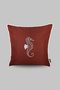 Embroidered Seahorse Patterned Decorative Piping Edged Water-Repellent Fabric Orange 45*45 cm Triple Throw Pillow Cover Set Boat - Garden - Balcony - 2
