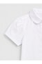 Girls Short Sleeve Collared Shirt- White - 6
