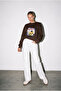 Brown Oversize Printed Women's Sweatshirt - 3