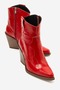 Wemma Women's Genuine Leather Zippered Western Boots Red