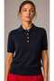 Premium Women's Polo Collar Soft Textured Knitwear Blouse, Size S m L Fitted - 4