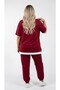 Women's Plus Size Short Sleeve Tracksuit Set with Side Label Detail 8270-26 - 3