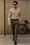 Men's Premium High-Neck Cream Knit Sweater - 4