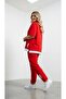 Women's Plus Size Short Sleeve Tracksuit Set with Side Label Detail 8270-26 - 3