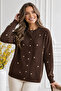 Hearted Knitwear Cardigan N3219 Brown - 2