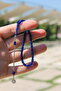 Tasseled 4*7 Mm. Capsule Cut Navy Blue Fire Amber Prayer Beads in Various Sizes - 2