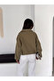 Women's Zippered Off-Shoulder Oversized Bomber Jacket - 3