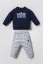 Baby Boy Printed Navy Blue Long Sleeve Pajama Set Usb3162-C-V2