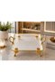 Square Presentation Decorative Serving Tray with Gold Detailing on the Feet and Handles - 2