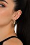 Beige Mineli Gold Hoop Earrings - 7