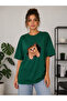 Cute Cat Printed 3D Ripped Effect Half Oversize Crew Neck Unisex T-Shirt – Cute Cat Graphic Printed Casual T-Shirt
