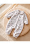Gots Certified Fabric 100% Cotton Muslin Unisex Baby Romper 3-6-9-12 Months Floral Patterned - 3