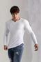 Neso Men's Muscle Fit V-Neck Ribbed Long Sleeve T-Shirt - for a Muscular and Stylish Look - 4