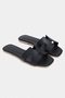 Mavora Black Matte Leather H Band Women's Slippers - 4