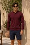 Men's Young Normal Size Woven Claret Red Sweater - 2