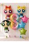 Powerpuff Girls Themed 8 Year Old Balloon Set 7 Pieces - Powerpuff Girls Birthday Balloon Set