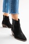 Warpille Women's Genuine Leather Boots Black Suede - 7