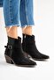 Warpille Women's Genuine Leather Boots Black Suede - 6