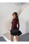 Women's Patterned Transparent Textured Long Sleeve Blouse - 3