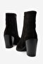 Wanise Women's Genuine Leather Pointed Toe Boots Black Suede - 3