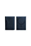 Leather Trifold Card Holder with Magnetic Closure 6 Slots ID Window Photo Window Unisex Blue - 2