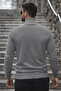 Men's Winter Basic Long Collar Anthracite Sweater - 3