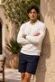 Men's Young Normal Size Woven White Sweater - 4