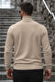 Men's Winter Basic Long Neck Cream Sweater - 3