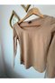 Camel Basic Long Sleeve Crop