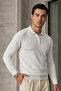 Men's Casual Loose Reglan White Sweater - 2
