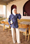 Navy Blue Front Tie Kimono - 2