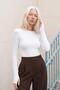Women's Finger Detailed Long Sleeve Bodysuit - 5