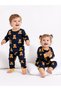 Suede Teddy Bear Printed Unisex Baby Girl and Boy Set Seasonal Top and Bottom Set for 1-5 Years Old - 4