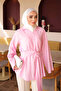 Pink Self-Belted Modal Shirt - 4