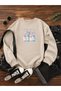 Women's Today I Choose Written Lavender Printed Comfortable Fit Crew Neck Beige Sweatshirt