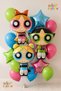 Powerpuff Girls Themed Balloon Set 15 Pieces - Large Size Powerpuff Girls Balloon & Stars & Latex Balloon Birthday Set