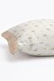 Tropical Palm Tree Patterned Cream Bohemian Fringed Throw Pillow Cover - 5