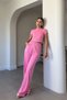 Bluz Pants Kimono Set - Pink - 2