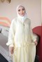 Yellow Shirred Waist Detailed Zippered Shirt Skirt Set - 3