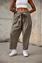 Women's Belted Elastic Waist Trousers