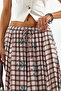 Women's Square Patterned Long Skirt 1556 - Tan - 3